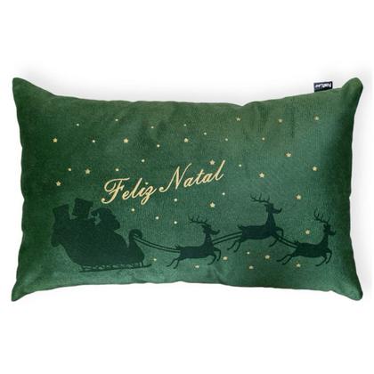 Imagem de Almofada Verde Retangular Natal 30x50cm