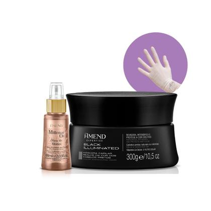 Imagem de Amend Mascara Matizadora Black Illuminated + Millenar Oil Monói 60ml + Luva