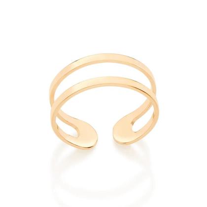 Imagem de Anel Ajustável Folheado Ouro Aro Duplo Liso Rommanel 512705