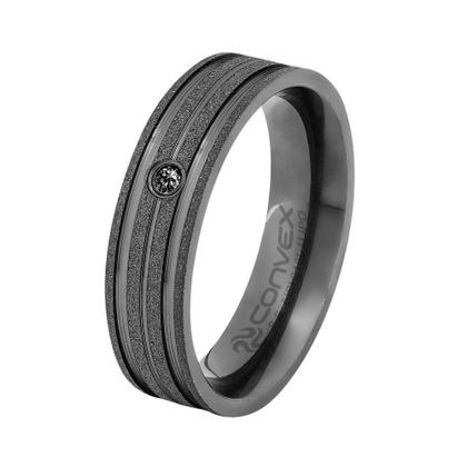 Imagem de Anel/Aliança Aço Théa GTR c/ Zirc 6mm U.IPO