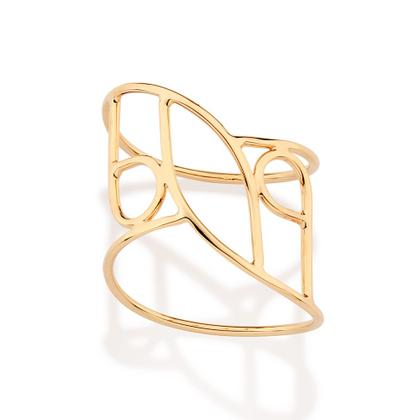 Imagem de Anel Aro Duplo Abstrato Banhado a Ouro Rommanel 513575