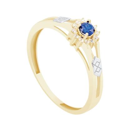 Imagem de Anel de Formatura em Ouro 18K com Zircônia Safira - AU12581