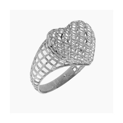 Imagem de Anel de Prata Coração Filigrana 15x13mm
