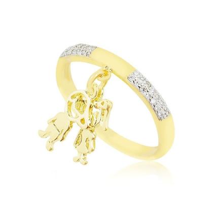 Imagem de Anel Menino e Menina Amados com Zircônias e Ródio Folheado a Ouro 18k