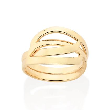 Imagem de Anel Rommanel Banhado Ouro Aro Duplo Entrelaçado 513450