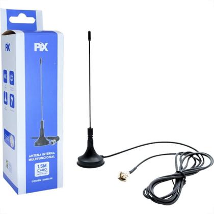 Imagem de Antena Interna Pix Digital Mini Base Magnetica Com Cabo 1,5M