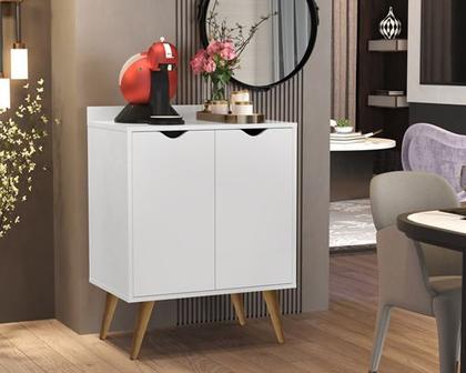 Imagem de Aparador 2 Portas Buffet Cantinho do Café Pés Palito Branco - Comprar Moveis em Casa