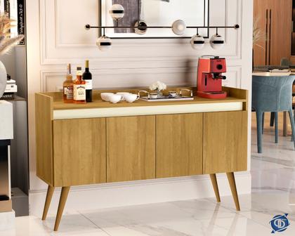 Imagem de Aparador Buffet 4 Portas Canto do Café Luxo Pés Palito cores - Comprar Moveis para sua casa