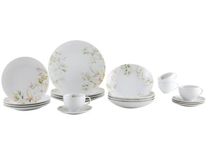 Imagem de Aparelho de Jantar e Chá 20 Peças Tramontina Redondo de Porcelana Branco Magnólia 96589034