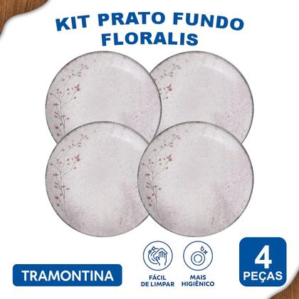 Imagem de Aparelho de Jantar Floralis Tramontina Jogo de Pratos Rasos, Fundos e Sobremesa com Opções de Kits