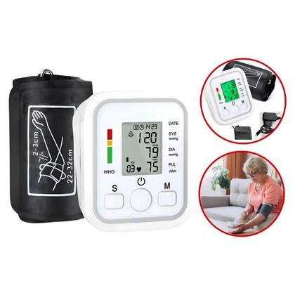 Imagem de Aparelho de Pressão Digital de Braço com Monitor Inteligente Automático Tela LCD Detecção de Arritmia Memória