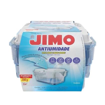 Imagem de Aparelho Jimo Antiumidade Com Refil 200g Tira Mau Cheiro Mofo Bolor Umidade Ideal Quartos Armarios Closets Banheiros Ambientes Fechados Facil De Usar