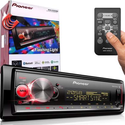 Imagem de Aparelho MP3 Player Auto Radio Som Automotivo Bluetooth Usb Auxiliar FM AM Pioneer Mvh-X3000br