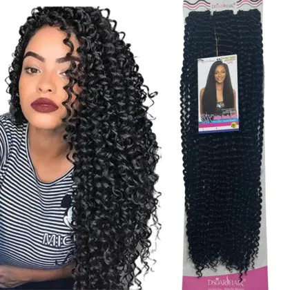 Imagem de Aplique Cacheado Cabelo Para Crochet Braids 3x Bahiya Bundle