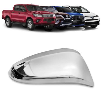 Imagem de Aplique Cromado para Capa Retrovisor Hilux Sr Srv Srx SW4 GR-S Diamond 2016 a 2023 Rav4 2014 a 2023 Corolla Cross 2021 a 2023