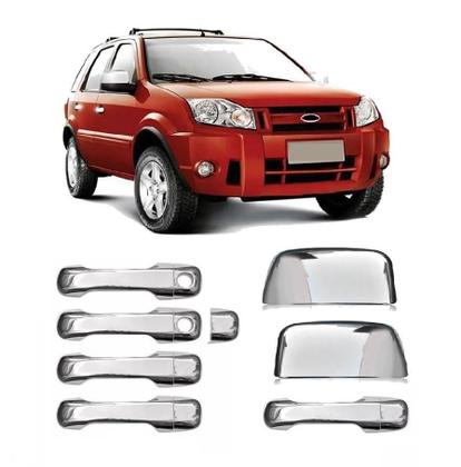 Imagem de Aplique Cromado Retrovisor Maçaneta + Traseira Ecosport 2005