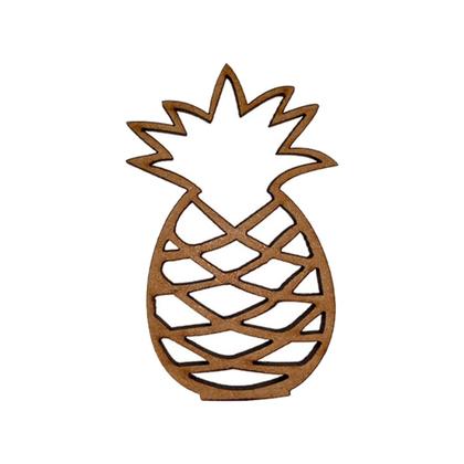 Imagem de Aplique Decorativo Abacaxi 5x3 Kit 10un Mdf Madeira Laser