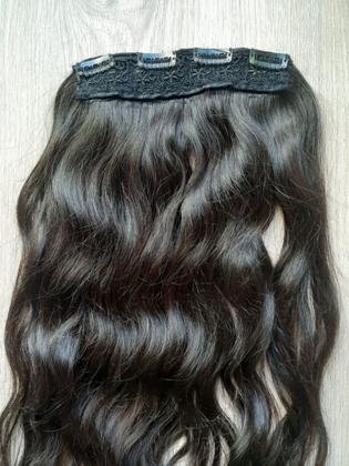 Imagem de aplique  tic tac cabelo humano liso ondulado 50cm