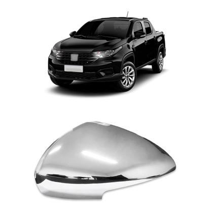 Imagem de Apliques para capa Retrovisor Tuning Fiat Argo Cronos 2018 2019 2020 2021 2022 2023 2024 Nova Strada 20 21 22 23 24 Com Pisca