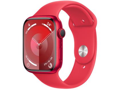 Imagem de Apple Watch Series 9 GPS Caixa (PRODUCT)RED de Alumínio 45mm Pulseira Esportiva (PRODUCT)RED P/M