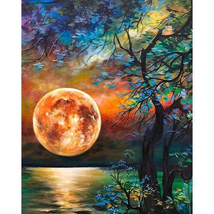 Imagem de Aquarela acrílica Paint by Numbers Hlison Moon para adultos