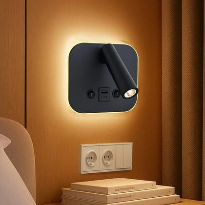 Imagem de Arandela Led 8w Cabeceira Parede Leitura Articulada Quarto