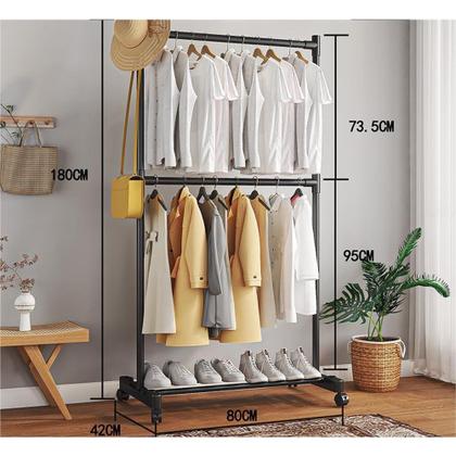 Imagem de  Arara de Multiuso Roupas Cabideiro de Chão Closet Modulado em Aço /com rodinha