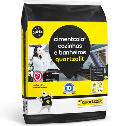 Imagem de Argamassa Cimentcola Super para Cozinha e Banheiro 20 Kilos - 0118.00001.0020PL - QUARTZOLIT