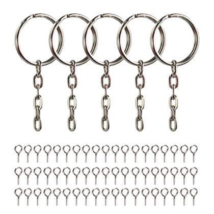 Imagem de Argola C/ Corrente Prata 23mm Com Pitão Rosqueável 9mm - 1000 Unidades