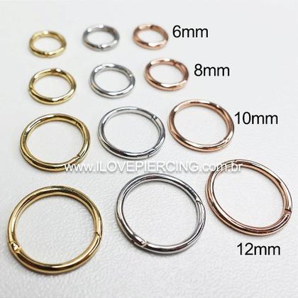Imagem de Argola clicker segmentada em ouro 18k - unidade