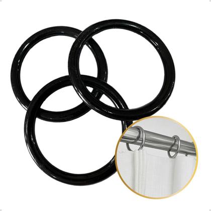 Imagem de Argolas Plastico Para Cortina Varão 28mm Kit 10 Pçs