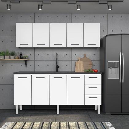 Imagem de Armário Aéreo de Cozinha em Aço 180cm 5 Portas Vênus