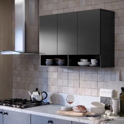 Imagem de Armário Aéreo Milão Multiuso 3 Portas Nicho Parede Suspenso Cozinha Quarto Lavanderia