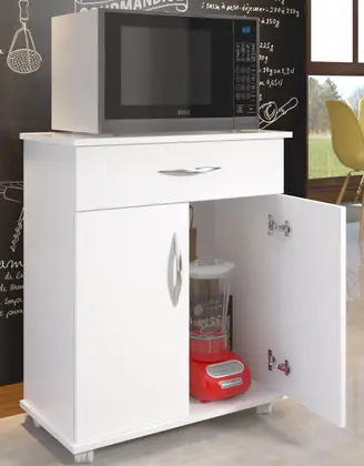 Imagem de Armário Balcão Cozinha Multiuso 2 Portas 1 Gaveta Microondas Bebedouro