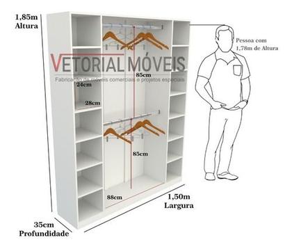 Imagem de Armário Colmeia Cabideiro Livia Mdp Closet Loja Expositor