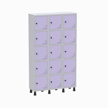 Imagem de Armário Locker Guarda Volume Aço Light 15 Portas 103,5x179,5cm
