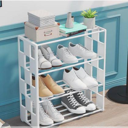 Imagem de Armazenador Empilhável Pequeno 4 Camadas Sapatos Bom Se Ter