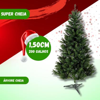 Imagem de Árvore De Natal 200 Galhos 150cm Decoração Pisca Led