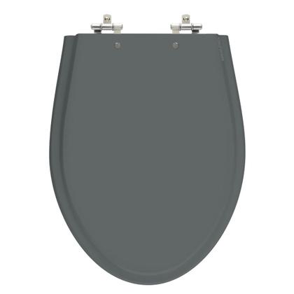 Imagem de Assento Sanitário Absolute Quartzo (Cinza Escuro) Tampa para Vaso Ideal Standard de Madeira Laqueada