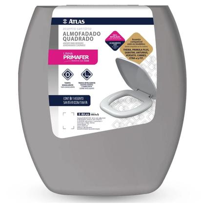 Imagem de Assento Tampa de Vaso Almofadado Quadrado Atlas Primula Sabatini Anturius Versato Cannes Etna Fit