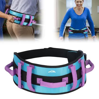 Imagem de Auxiliar de transferência antiderrapante Gait Belt Supergear com 7 alças Aqua