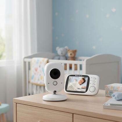 Imagem de Babá Eletrônica VB603 Baby Monitor com Visão Noturna, Áudio Bidirecional e Sensor de Temperatura  Branco