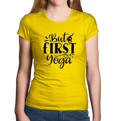 Imagem de Baby Look Algodão But First Yoga - Foca na Moda