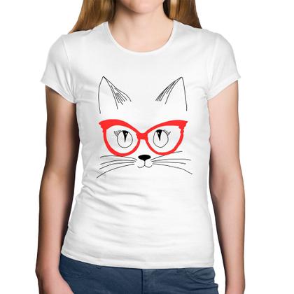 Imagem de Baby Look Algodão Gato De Óculos - Foca na Moda