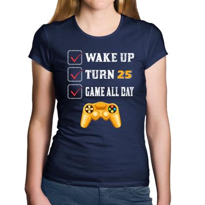Imagem de Baby Look Algodão Wake Up, Turn 25, Game All Day - Foca na Moda