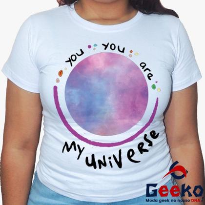 Imagem de Baby Look Coldplay 100% Algodão - You You Are My Universe - BTS - Rock - Alternativo - K-pop - Geeko