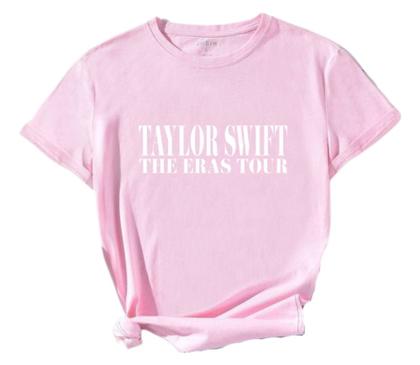 Imagem de Baby Look Taylor Swift Feminina Rosa Camisa 100% Algodão