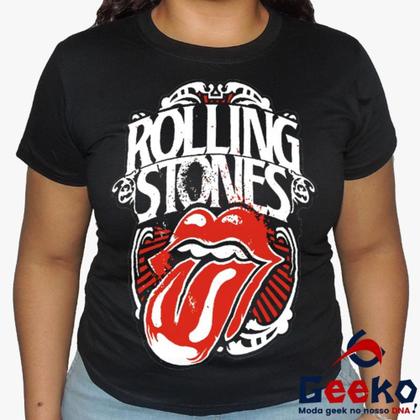 Imagem de Baby Look The Rolling Stones 100% Algodão - Blusa Feminina Rock - Geeko