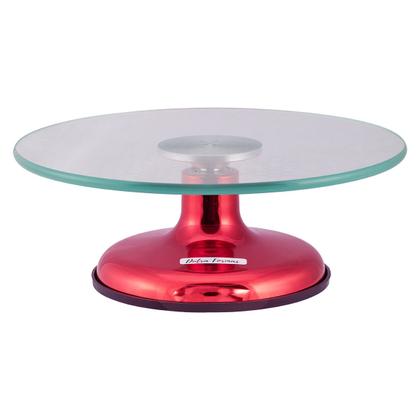 Imagem de Bailarina Para Bolo Boleira De Vidro Giratória Profissional Com Rolamento Duplo