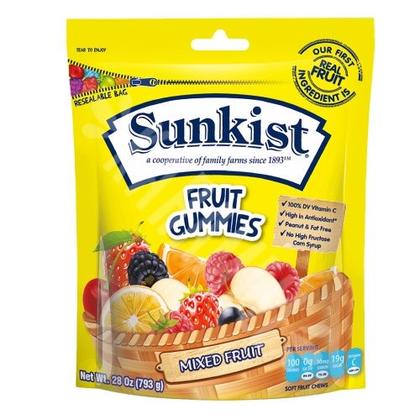 Imagem de Bala Gelatina Sunkist Fruit Gummies Mixed Fruit 793g